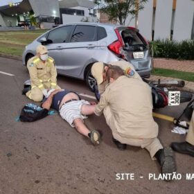 Pai e filho ficam feridos após moto bater na traseira de carro estacionado em Maringá Foto 4 Fotos de Pai e filho ficam feridos após moto bater na traseira de carro estacionado em Maringá