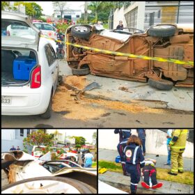 Duas pessoas ficam feridas após colisão seguida de tombamento em Maringá Foto 10 Fotos de Duas pessoas ficam feridas após colisão seguida de tombamento em Maringá