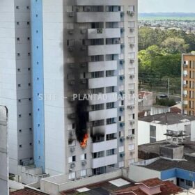 Prédio é evacuado em Maringá, após incêndio em um apartamento no 3º andar Foto 3 Fotos de Prédio é evacuado em Maringá, após incêndio em um apartamento no 3º andar