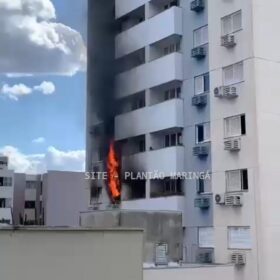 Prédio é evacuado em Maringá, após incêndio em um apartamento no 3º andar Foto 7 Fotos de Prédio é evacuado em Maringá, após incêndio em um apartamento no 3º andar