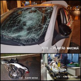 Tio e sobrinha de 13 anos ficam feridos em grave acidente na região central de Maringá Foto 1 Fotos de Tio e sobrinha de 13 anos ficam feridos em grave acidente na região central de Maringá