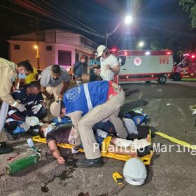 Motociclista é intubado após avançar preferencial e bater contra carro em Maringá Foto 1 Fotos de Motociclista é intubado após avançar preferencial e bater contra carro em Maringá