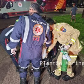 Motociclista é intubado após avançar preferencial e bater contra carro em Maringá Foto 2 Fotos de Motociclista é intubado após avançar preferencial e bater contra carro em Maringá