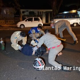 Fotos de Motociclista sofre ferimentos graves após bater em carro estacionado em Maringá