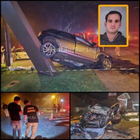 Uma pessoa morreu e três ficaram feridas após carro bater em árvore em Maringá Foto 21 Fotos de Uma pessoa morreu e três ficaram feridas após carro bater em árvore em Maringá