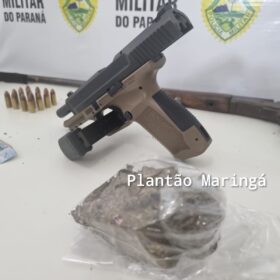 Homem com três mandados de prisão em aberto e já condenado a 24 anos de cadeia é preso com drogas e armas em Maringá Foto 2 Fotos de Homem com três mandados de prisão em aberto e já condenado a 24 anos de cadeia é preso com drogas e armas em Maringá
