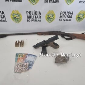Homem com três mandados de prisão em aberto e já condenado a 24 anos de cadeia é preso com drogas e armas em Maringá Foto 4 Fotos de Homem com três mandados de prisão em aberto e já condenado a 24 anos de cadeia é preso com drogas e armas em Maringá