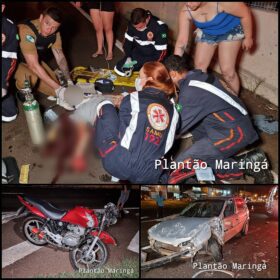 Motociclista sofre ferimentos graves após bater em carro capotado na rodovia PR-323 em Paiçandu Foto 1 Fotos de Motociclista sofre ferimentos graves após bater em carro capotado na rodovia PR-323 em Paiçandu