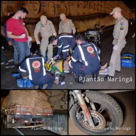 Motociclista sofre ferimentos graves após bater na traseira de caminhão em Maringá Foto 1 Fotos de Motociclista sofre ferimentos graves após bater na traseira de caminhão em Maringá
