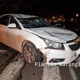 Mulher capota carro após bater em veículo estacionado em Maringá Foto 2 Fotos de Mulher capota carro após bater em veículo estacionado em Maringá