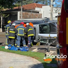 Colisão seguida de capotamento em Maringá deixa dois feridos Foto 4 Fotos de Colisão seguida de capotamento em Maringá deixa dois feridos