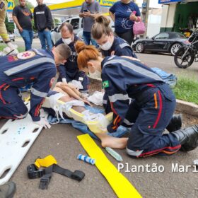 Motociclista fica ferido após bater em traseira de ônibus em Maringá Foto 4 Fotos de Motociclista fica ferido após bater em traseira de ônibus em Maringá