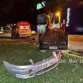 Motorista embriagado avança preferencial, causa acidente e tenta fugir empurrando carro em Maringá Foto 3 Fotos de Motorista embriagado avança preferencial, causa acidente e tenta fugir empurrando carro em Maringá