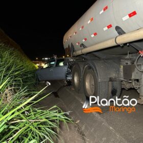 Carro desgovernado prensa caminhoneiro contra carreta em Maringá, a vítima morreu na hora Foto 7 Fotos de Carro desgovernado prensa caminhoneiro contra carreta em Maringá, a vítima morreu na hora