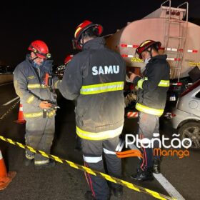 Carro desgovernado prensa caminhoneiro contra carreta em Maringá, a vítima morreu na hora Foto 9 Fotos de Carro desgovernado prensa caminhoneiro contra carreta em Maringá, a vítima morreu na hora