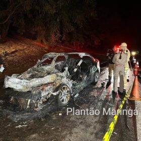 Carro explode após batida e motorista morre carbonizado em Maringá Foto 9 Fotos de Carro explode após batida e motorista morre carbonizado em Maringá