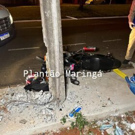 Morre no hospital moça que bateu moto contra poste em Maringá Foto 18 Fotos de Morre no hospital moça que bateu moto contra poste em Maringá