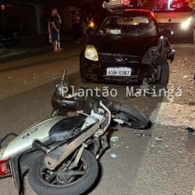 Fotos de Motorista invade contramão atinge moto e deixa duas pessoas com ferimentos graves em Maringá 