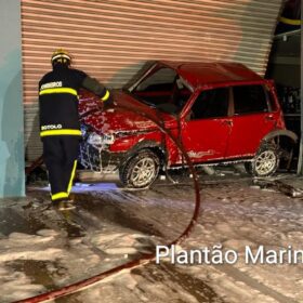 Câmeras de segurança mostram veículo capotando e invadindo empresa, em Maringá Foto 7 Fotos de Câmeras de segurança mostram veículo capotando e invadindo empresa, em Maringá