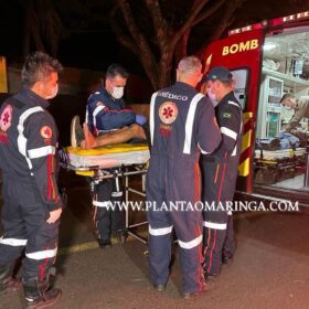 Homem fica ferido após bater moto contra poste em Maringá Foto 2 Fotos de Homem fica ferido após bater moto contra poste em Maringá