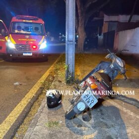 Homem fica ferido após bater moto contra poste em Maringá Foto 5 Fotos de Homem fica ferido após bater moto contra poste em Maringá