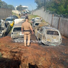 Quatro viaturas da Polícia Militar ficam destruídas após incêndio em Maringá Foto 7 Fotos de Quatro viaturas da Polícia Militar ficam destruídas após incêndio em Maringá