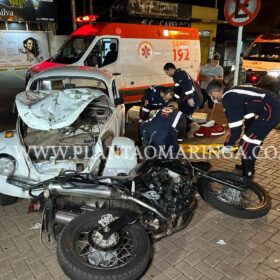 Duas pessoas ficam feridas após colisão entre carro e moto em Sarandi Foto 2 Fotos de Duas pessoas ficam feridas após colisão entre carro e moto em Sarandi
