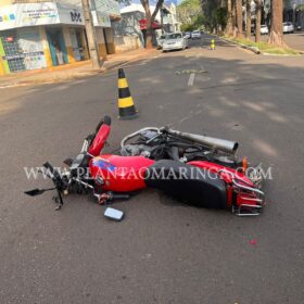 Carro avança preferencial e deixa motociclista em estado grave, em Maringá Foto 3 Fotos de Carro avança preferencial e deixa motociclista em estado grave, em Maringá