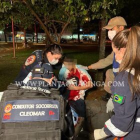 Homem é socorrido em estado grave após ser esfaqueado pelo ex da atual em Maringá Foto 3 Fotos de Homem é socorrido em estado grave após ser esfaqueado pelo ex da atual em Maringá