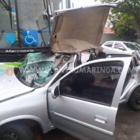 Câmera registra motorista avançando preferencial e sendo atingido por ônibus em Maringá Foto 4 Fotos de Câmera registra motorista avançando preferencial e sendo atingido por ônibus em Maringá