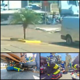 Motociclista fica preso embaixo de carreta após acidente em Maringá Foto 3 Fotos de Motociclista fica preso embaixo de carreta após acidente em Maringá