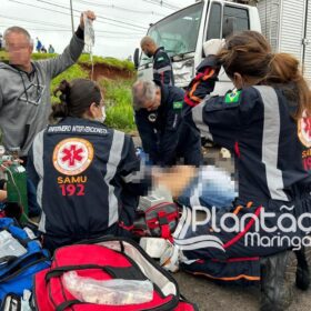 Motociclista morre em acidente após bater de frente com caminhão em Maringá Foto 1 Fotos de Motociclista morre em acidente após bater de frente com caminhão em Maringá