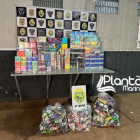 Polícia Militar recupera em Sarandi carga de cigarros eletrônicos (vape) roubada em Maringá, avaliada em R$ 270 mil Foto 6 Fotos de Polícia Militar recupera em Sarandi carga de cigarros eletrônicos (vape) roubada em Maringá, avaliada em R$ 270 mil