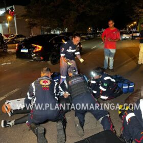 Mulher fica ferida após bater moto em carro estacionado em Maringá Foto 4 Fotos de Mulher fica ferida após bater moto em carro estacionado em Maringá