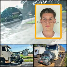 Câmera registra acidente com morte onde carro foi esmagado por carreta em Maringá Foto 9 Fotos de Câmera registra acidente com morte onde carro foi esmagado por carreta em Maringá