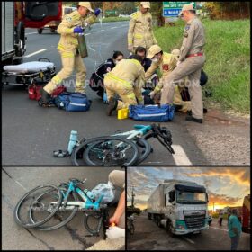 Ciclista fica em estado grave após ser atropelado por carreta em Maringá Foto 1 Fotos de Ciclista fica em estado grave após ser atropelado por carreta em Maringá
