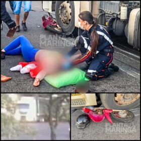 A caminho do trabalho moça é socorrida em estado grave após ser arrastada por carreta em Maringá Foto 1 Fotos de A caminho do trabalho moça é socorrida em estado grave após ser arrastada por carreta em Maringá