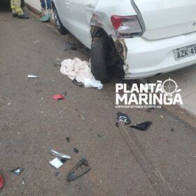 Carro capota após colisão em Maringá; câmera de segurança registra acidente Foto 2 Fotos de Carro capota após colisão em Maringá; câmera de segurança registra acidente