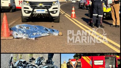 Fotos de Motociclista e pedestre morrem em acidente no Contorno Sul em Maringá 