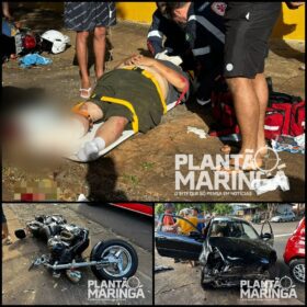 Motociclista pode ter pé amputado após motorista invadir preferencial em Maringá Foto 4 Fotos de Motociclista pode ter pé amputado após motorista invadir preferencial em Maringá