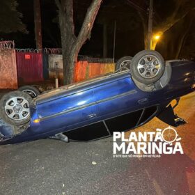 Motorista com suspeita de embriaguez capota carro após bater em árvore em Maringá Foto 4 Fotos de Motorista com suspeita de embriaguez capota carro após bater em árvore em Maringá