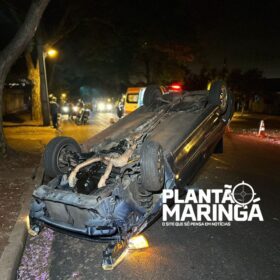 Motorista com suspeita de embriaguez capota carro após bater em árvore em Maringá Foto 7 Fotos de Motorista com suspeita de embriaguez capota carro após bater em árvore em Maringá