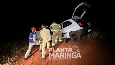 Fotos de Motorista perde controle da direção, carro cai em ribanceira em Maringá 