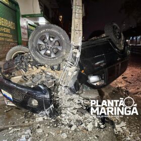 Motorista que estaria perseguindo ladrões sofre acidente em Maringá Foto 3 Fotos de Motorista que estaria perseguindo ladrões sofre acidente em Maringá