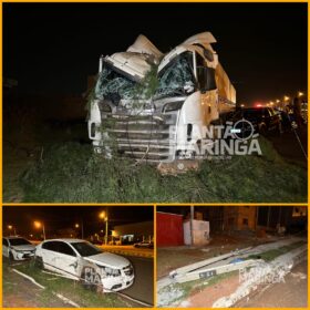 Vídeo mostra carreta desgovernada derrubando postes, árvores e batendo em 7 carros em Maringá Foto 7 Fotos de Vídeo mostra carreta desgovernada derrubando postes, árvores e batendo em 7 carros em Maringá