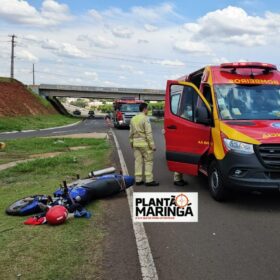 Acidente grave no Contorno Norte deixa motociclista ferido Foto 1 Fotos de Acidente grave no Contorno Norte deixa motociclista ferido