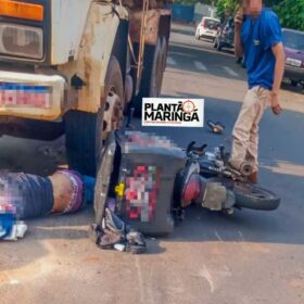 Motoboy é socorrido em estado gravíssimo após acidente com caminhão em Marialva Foto 1 Fotos de Motoboy é socorrido em estado gravíssimo após acidente com caminhão em Marialva