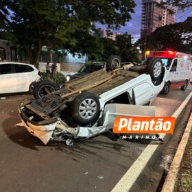 Câmera de segurança registra capotamento após colisão em Maringá Foto 3 Fotos de Câmera de segurança registra capotamento após colisão em Maringá