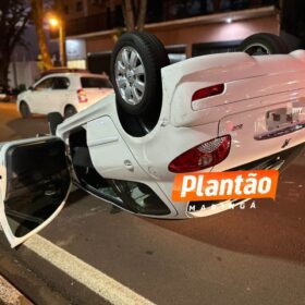Câmera de segurança registra capotamento após colisão em Maringá Foto 4 Fotos de Câmera de segurança registra capotamento após colisão em Maringá