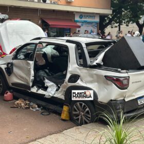Câmera registra carro avançando preferencial e provocando acidente em Maringá Foto 3 Fotos de Câmera registra carro avançando preferencial e provocando acidente em Maringá